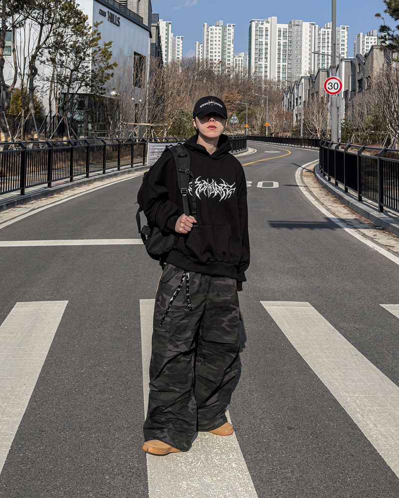 Cable Paint Over Hoodie