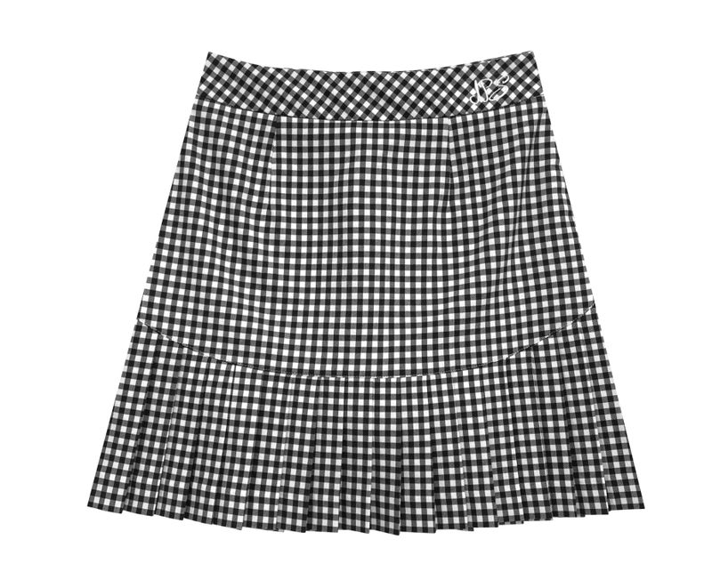 Check pleated skirt