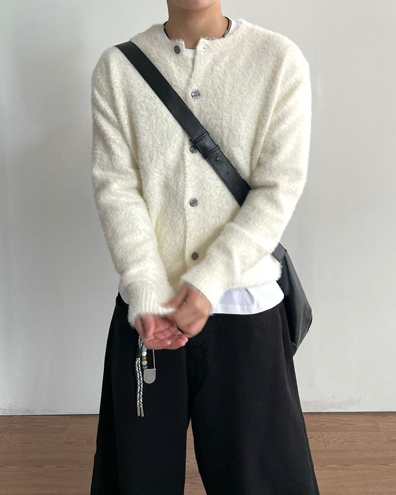 Pilling Angora Knit Cardigan