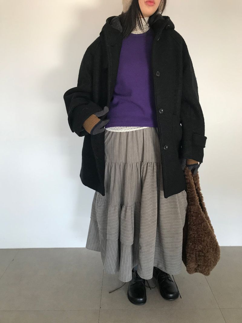 [MD Pick]Fine wool hooded half coat (2color)