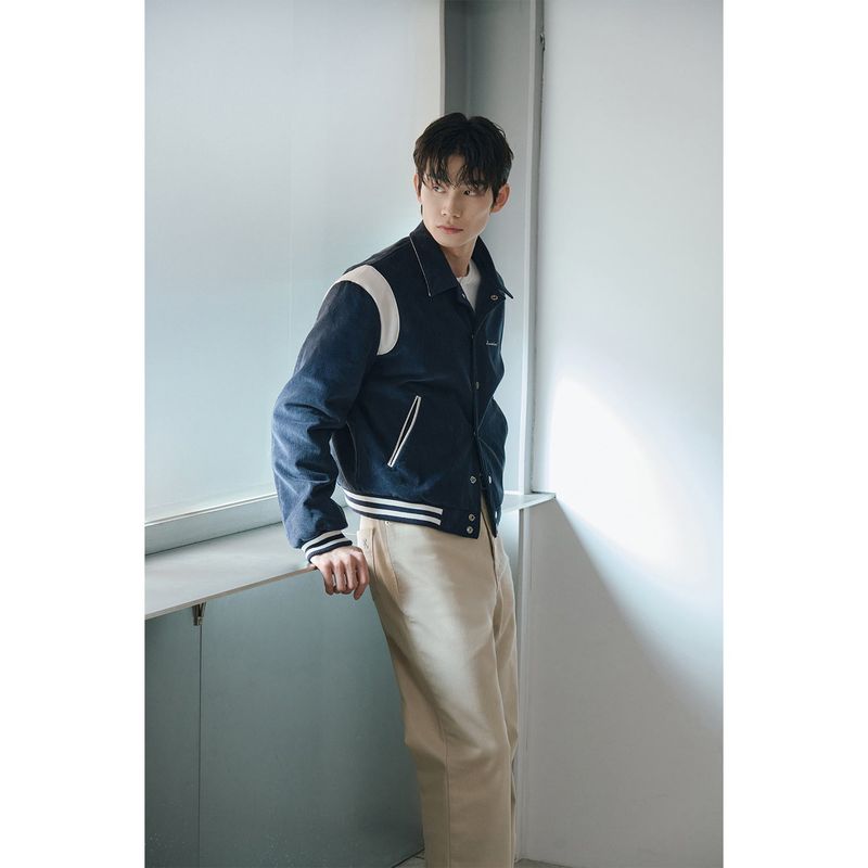 Signature varcity jacket(Navy)