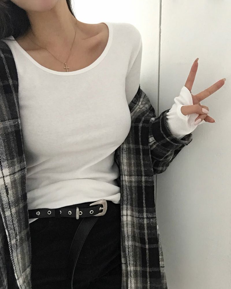 [ORIGINAL] Plain Hooded Check Shirt