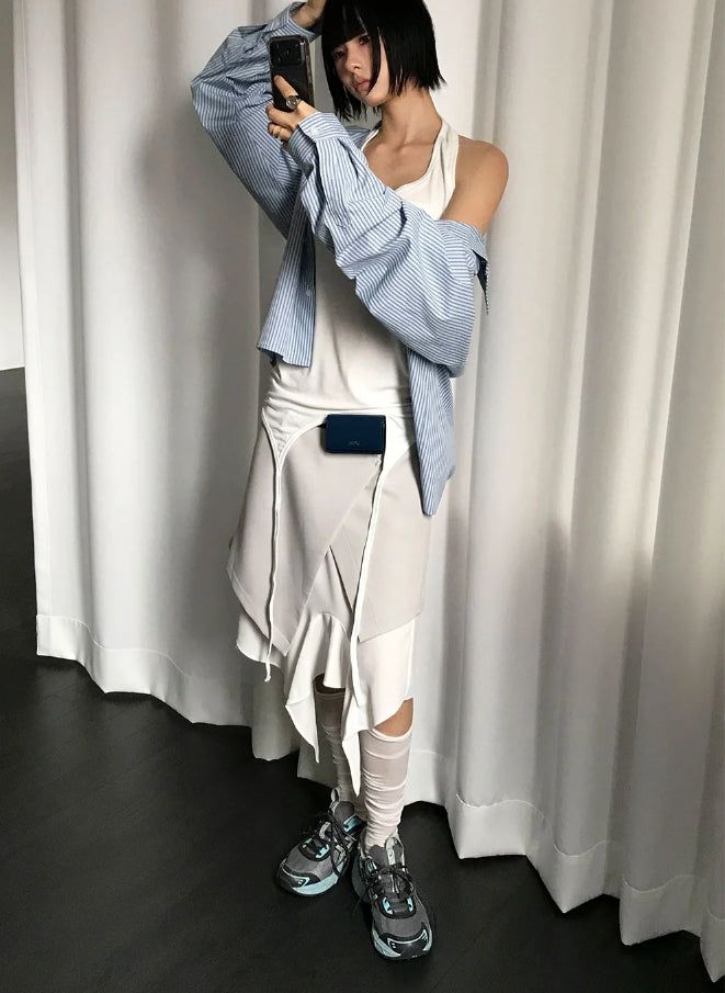 CROP OVER STRIPE SHIRT