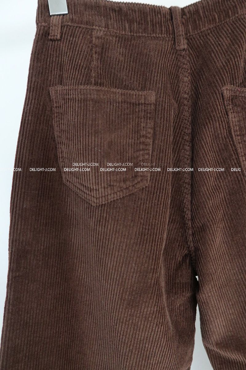 Corduroy long wide pants