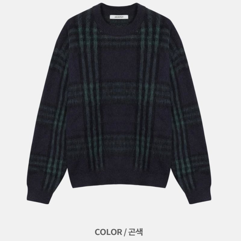 maranda check loosefit knit