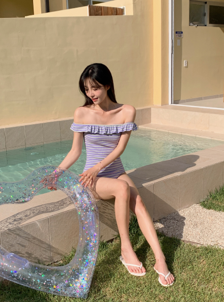 WY Frill Border Off Shoulder Monokini (2color)