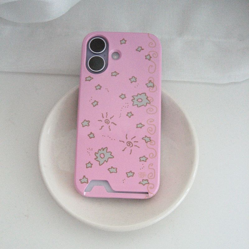 226STUDIO（226スタジオ）の「starry sketch card pocket phone case (pink)（Smartphone Accessories）」