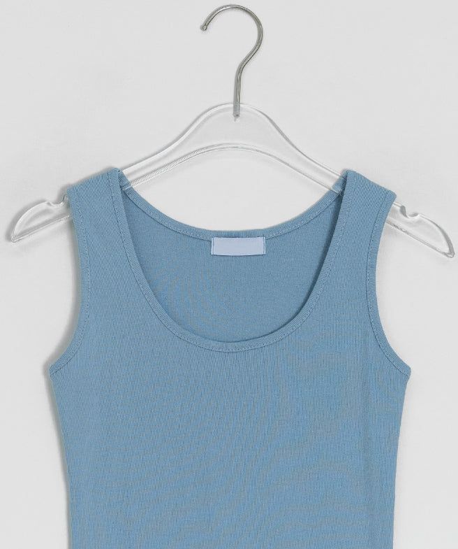 Duhin Basic Color Layered Round Sleeveless