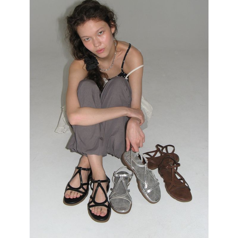 Wavy 0027. Strap Sandals - 3colors