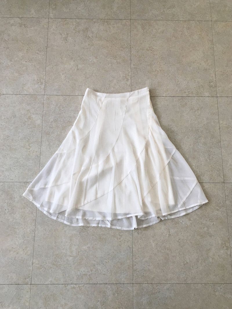 Ripple chiffon midi skirt