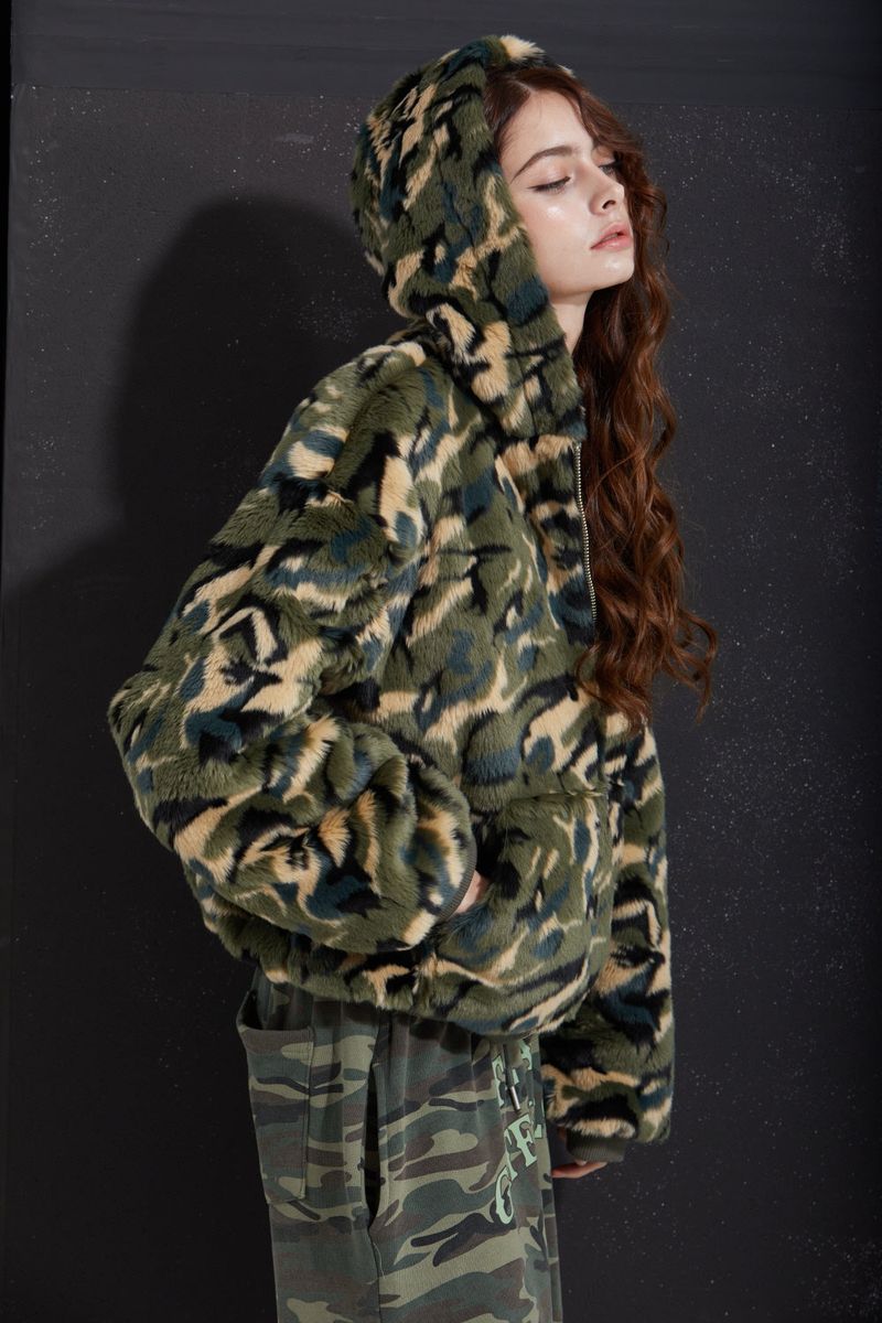 FUR ZIP-UP -CAMO