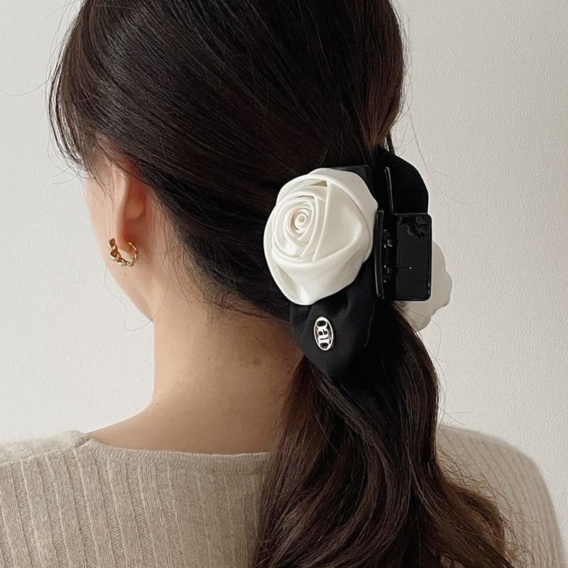 Classic Monotone Rose Hair Claw 