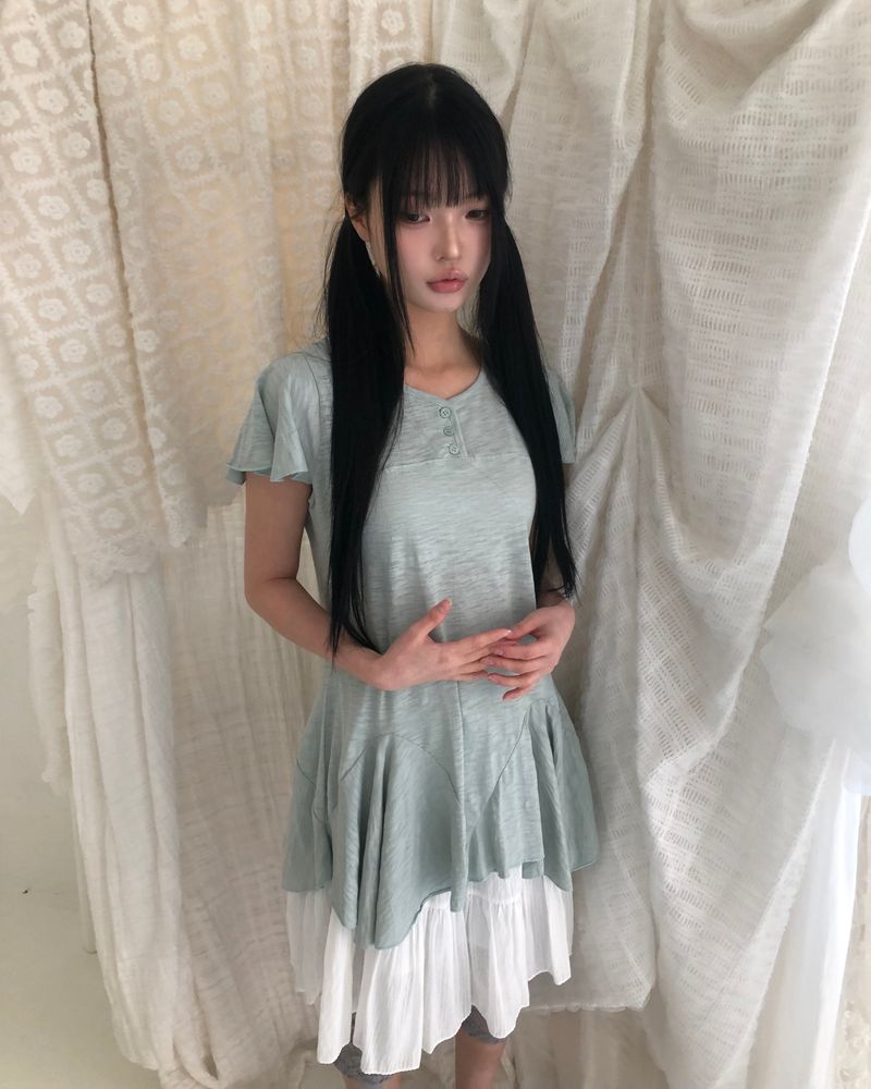 WONDER WONDER（ワンダーワンダー）の「Erinitt Short-Sleeve Layered Dress（Dresses）」