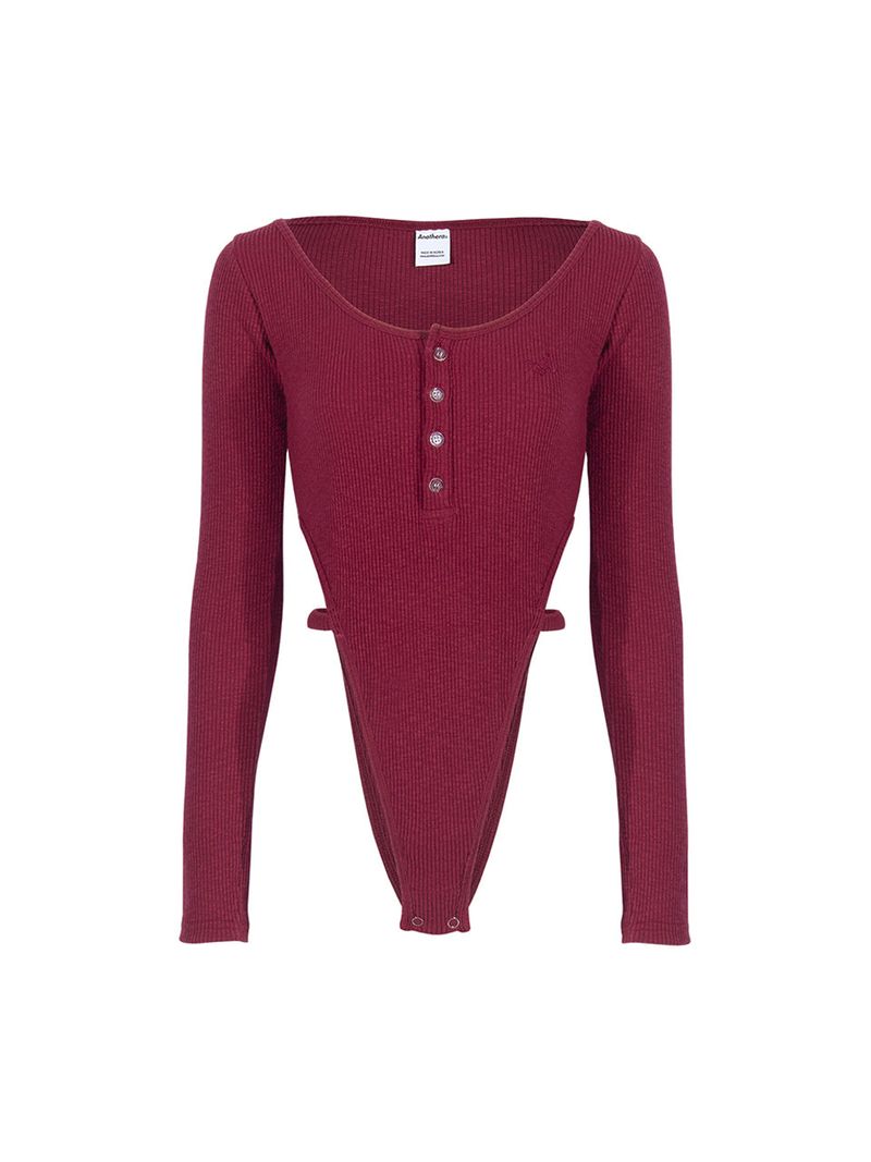 HIGH LEG BODYSUIT_Wine