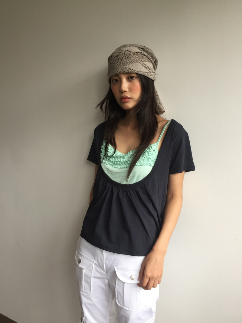 Node punched hair scarf (2color)