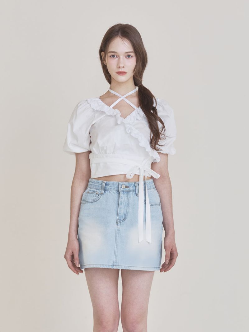 Not your rose（ノットユアローズ）の「Rosie wrap blouse (Ivory)（Tops）」