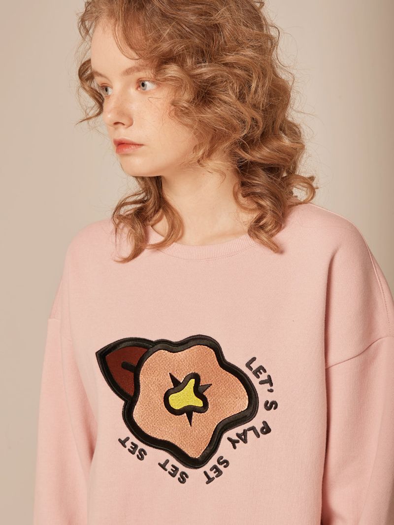BIG FLOWER NAPPING SWEAT SHIRT