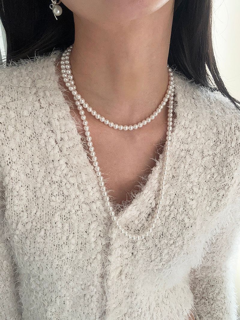 [92.5silver] 3way long pearl necklace