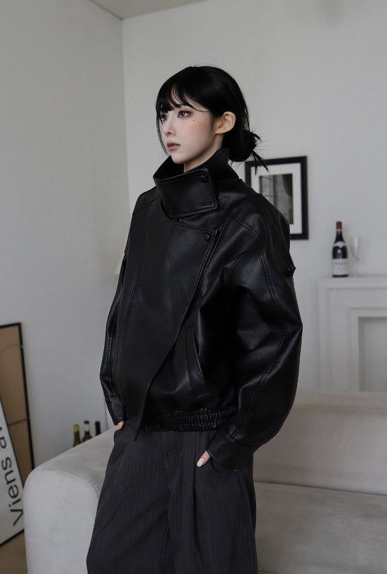 26SS★ [ EEUN MADE] Biker clip leather jumper
