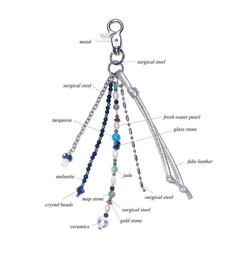 multi gemstone keyring