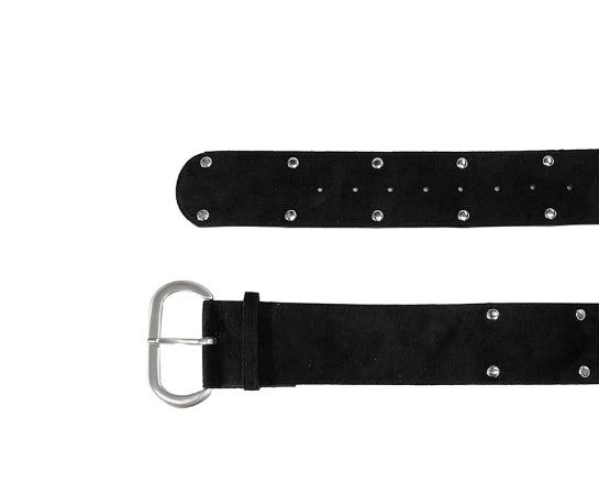 suede stud over belt