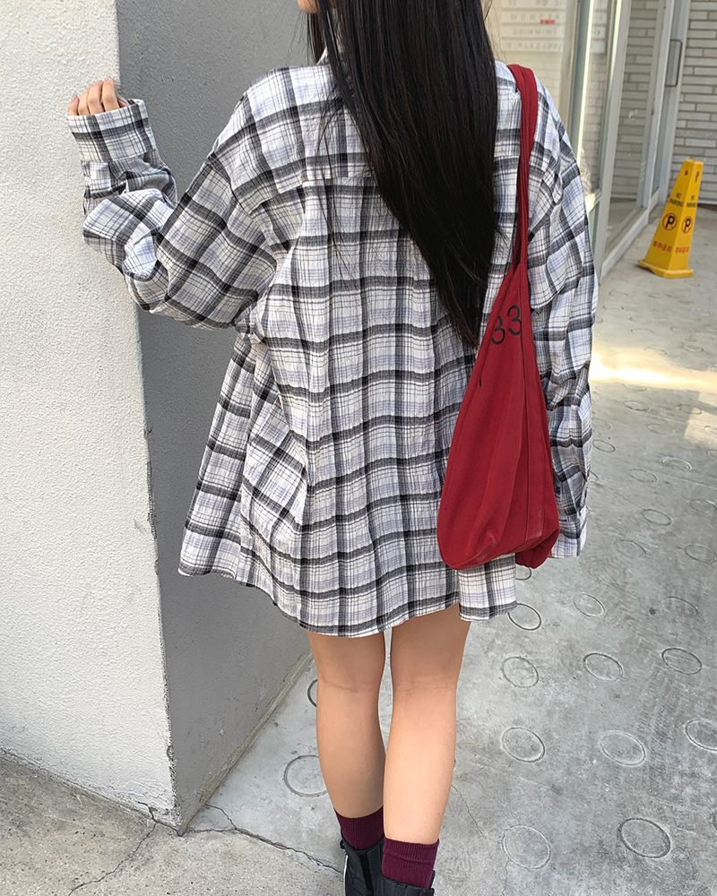[ORIGINAL] Curry Summer Check Oversized Shirt