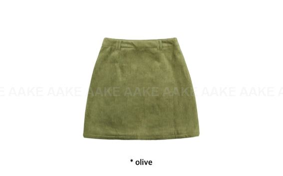 (Lining Fleece) SUEDE MIDI SKIRT