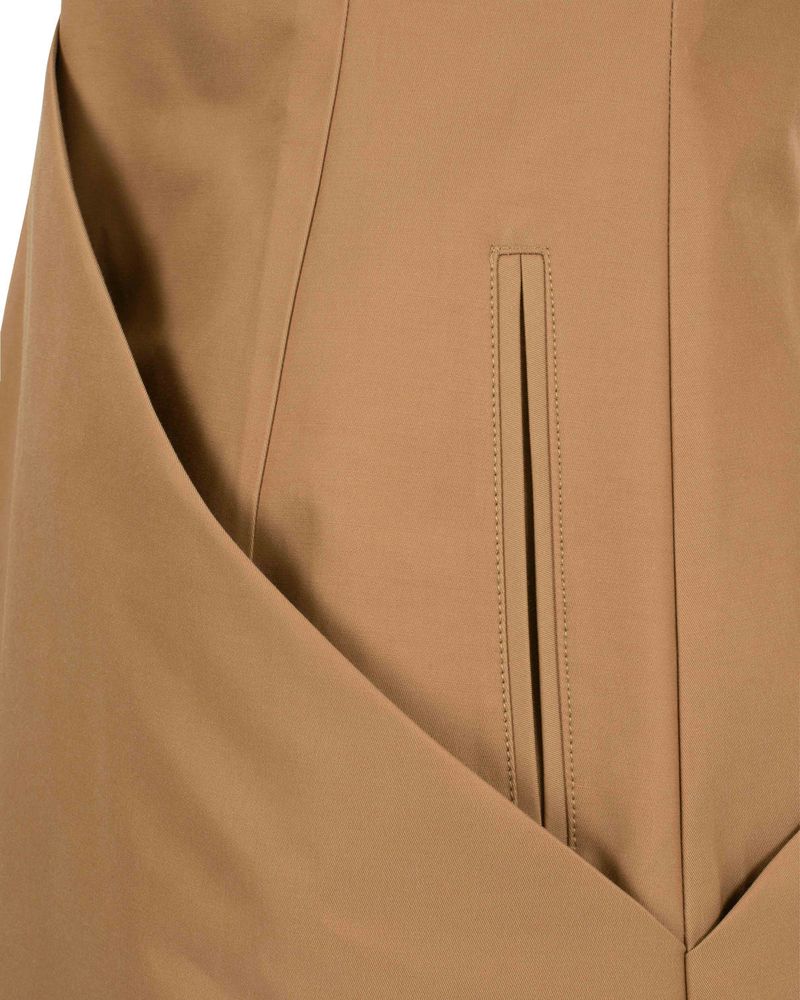 Asymmetry Draped Waterproof Coat _ Beige
