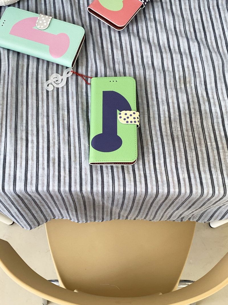 [walletcase] greenmusicnote