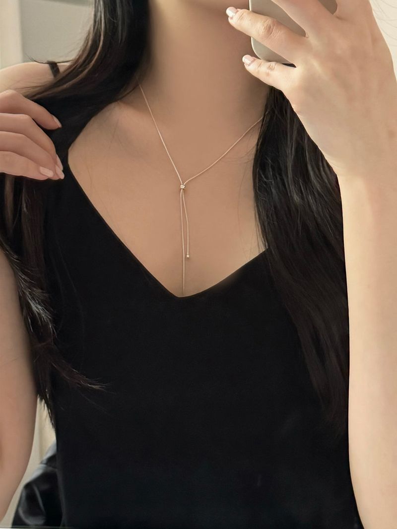 Blingmoon（ブリングムーン）の「[2 color] ribbon slide snake rope necklace（Accessories）」
