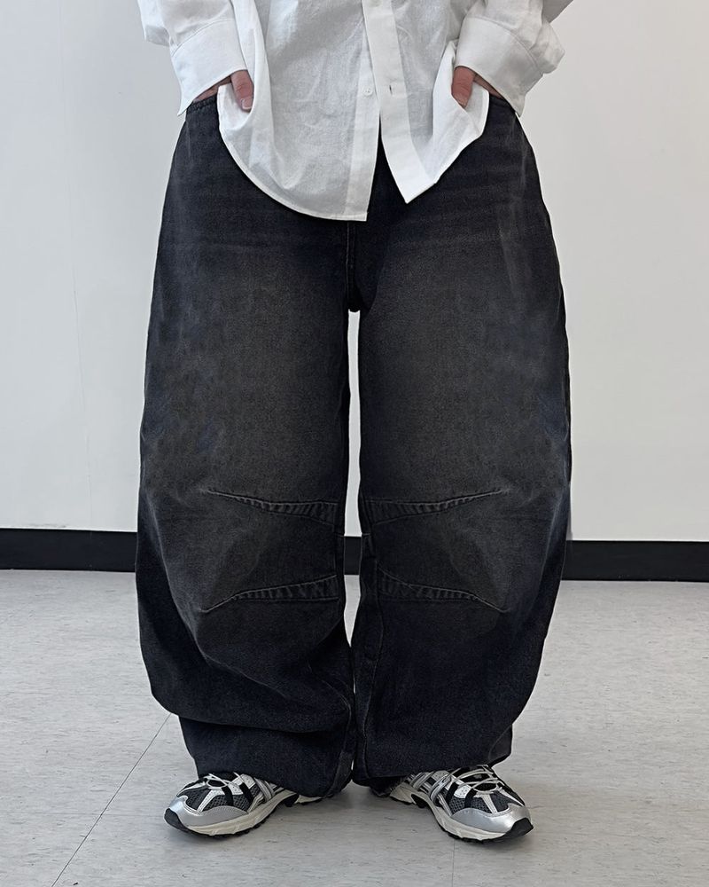 Serin Curved Balloon Denim Pants
