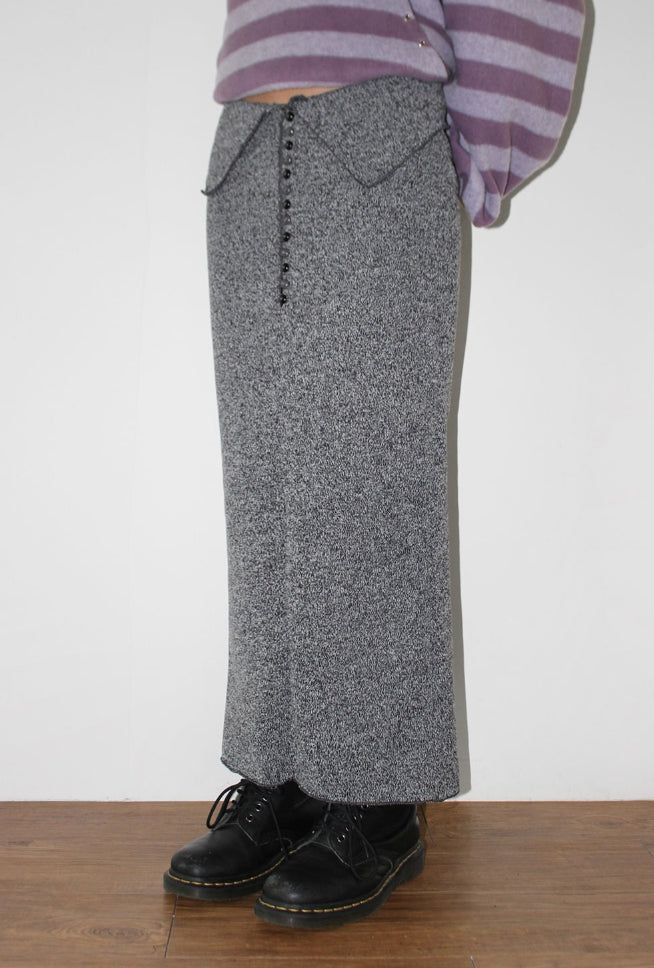 (Lining Brushed) BOCASHI BUTTON KNIT SKIRT