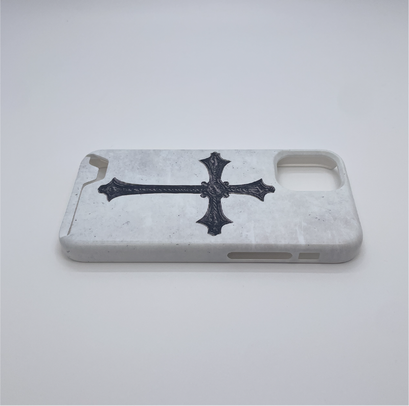[MADE] cross card hard phone case (matt white)