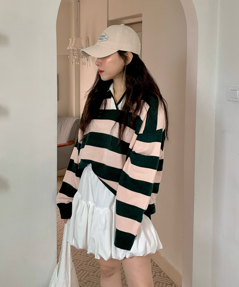 Bold Stripe Collar Knit
