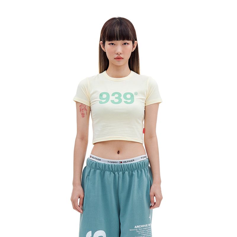ARCHIVE BOLD(アーカイブボールド)の「939 LOGO CROP TOP (LEMON)(Tops)」