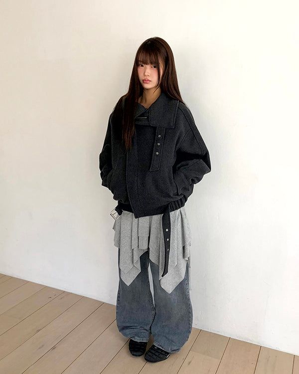 Nuan High-Neck Buckle Quilted Coat