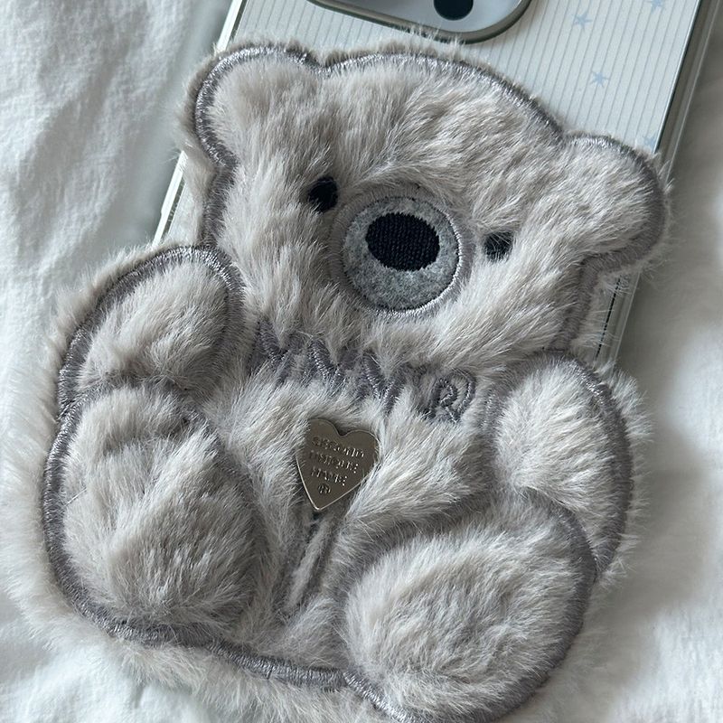 SUN CASE PATCH COZY BEAR GRAY (GLOSSY SILVER)