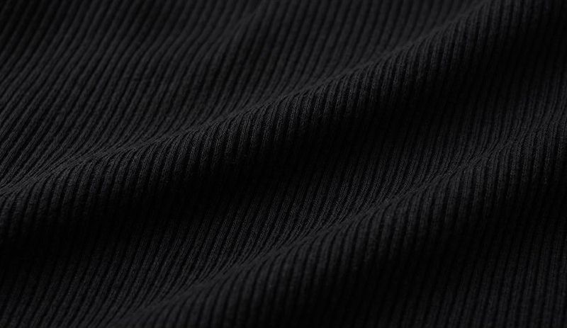 Ribbed Henley-Neck Sleeveless Top Black