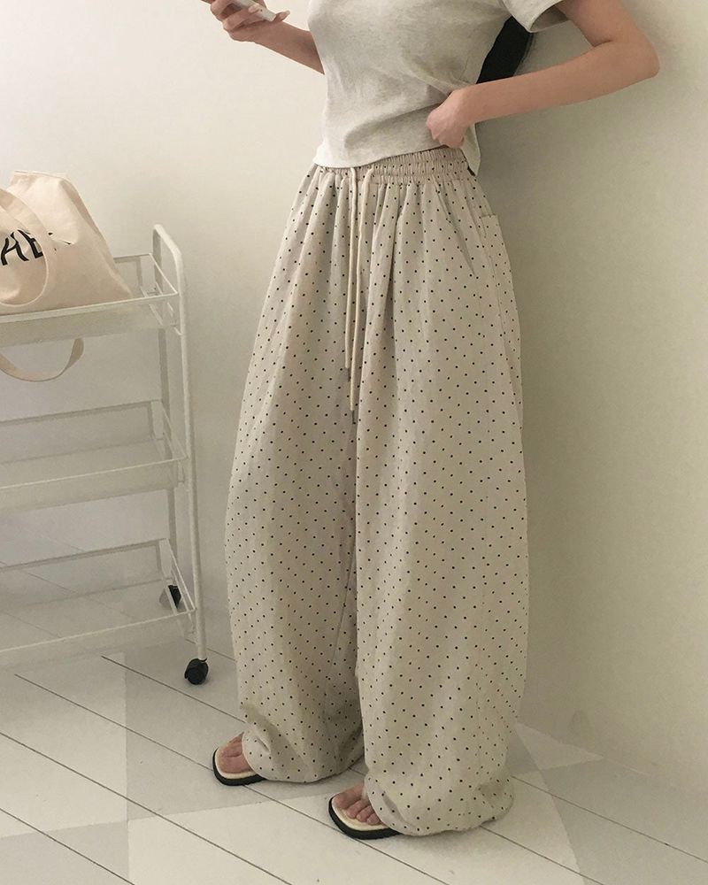[MADE] Dot, Pintack Wide Pants