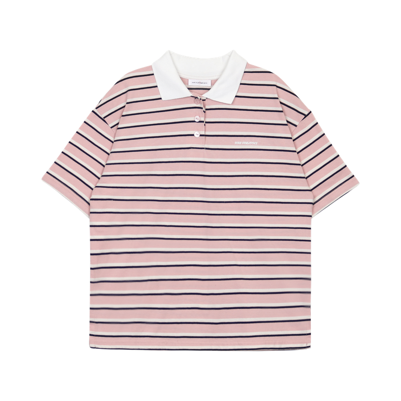 マルチストライプカラーハーフTシャツ