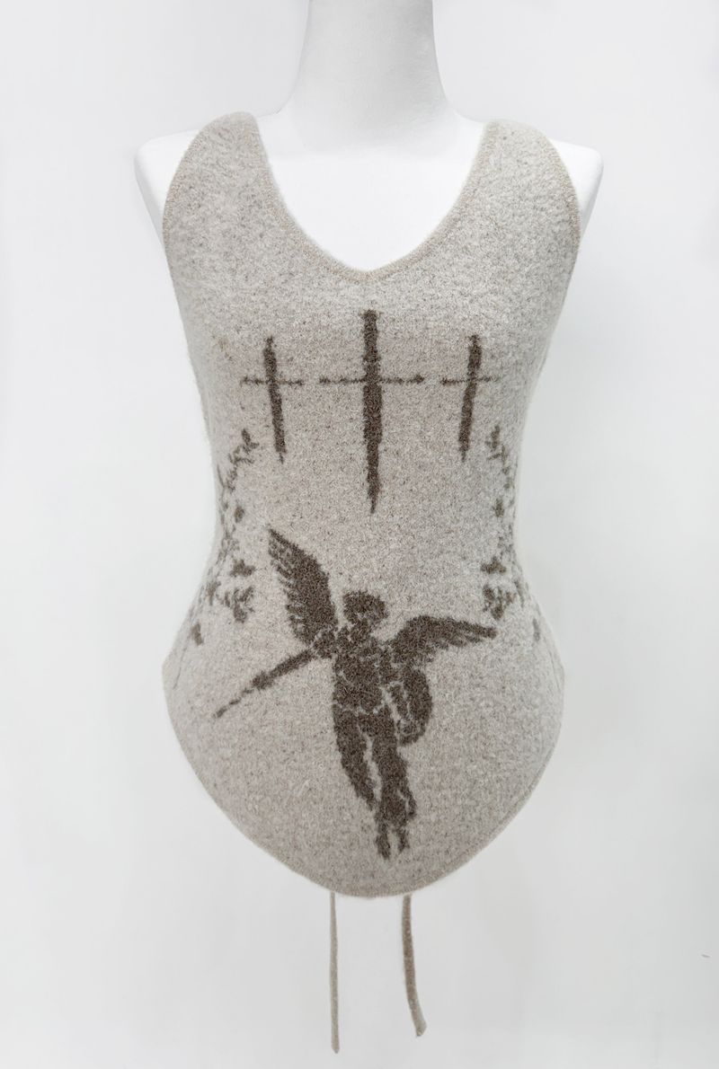Angel Knitted Vest Oatmeal