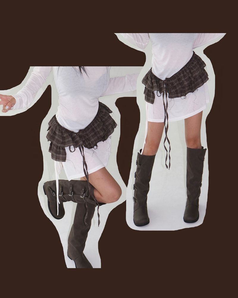 Delight-J(ディライトジェイ)の「Check frill cancan wrap strap belt(Fashion Accessories)」