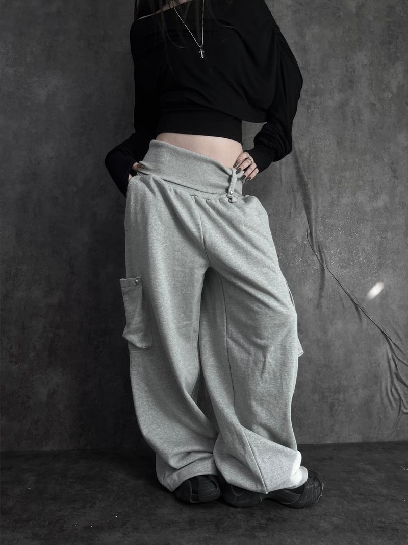 wrap waist wide pants (2color)