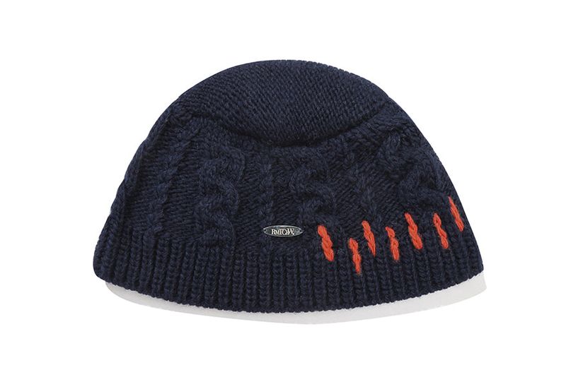CABLE KNIT BUCKET HAT_NAVY