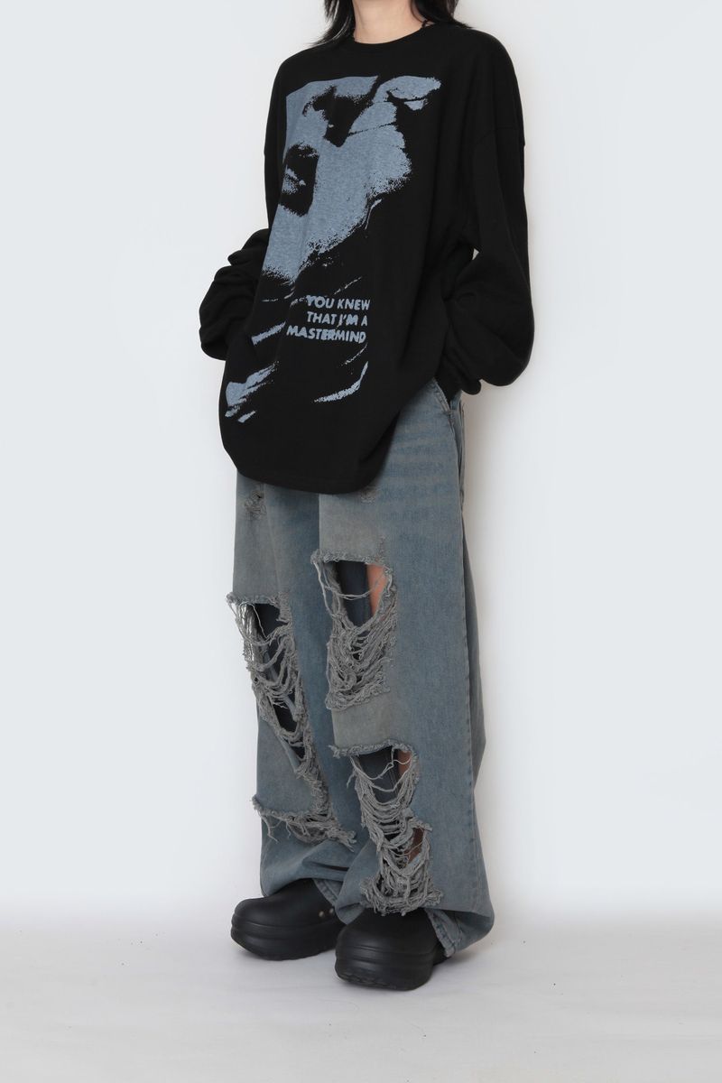 Face over long sleeve T