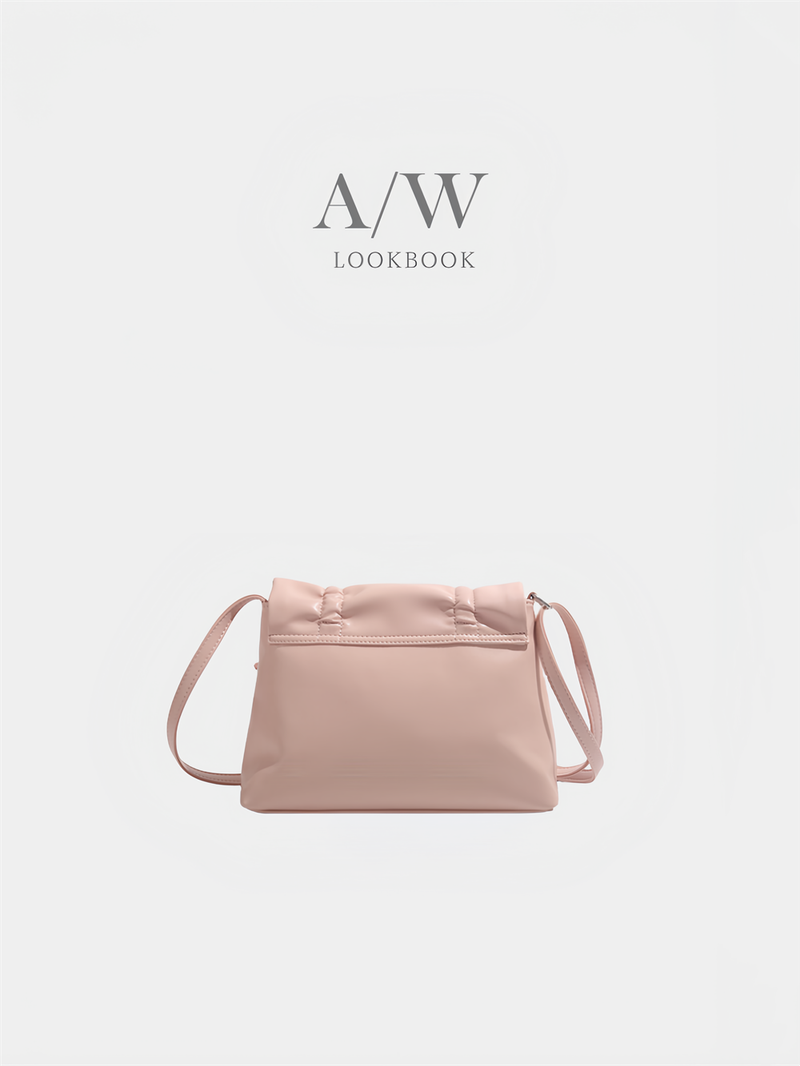 Balletcore look ribbon detail square leather shoulder bag