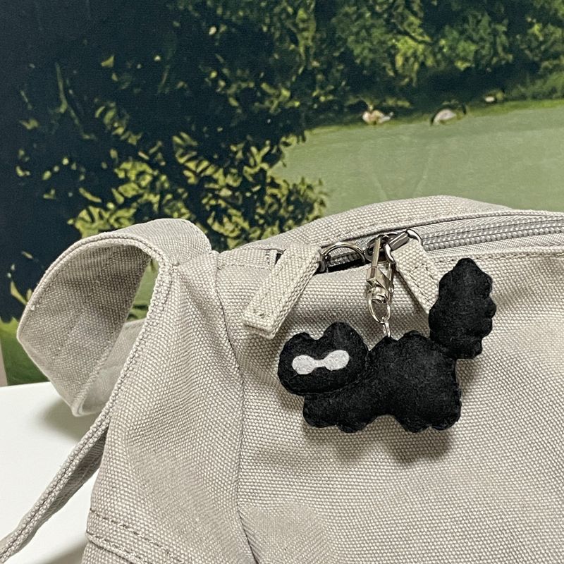 [MADE] Angry tail Sunglasses Cat Key ring