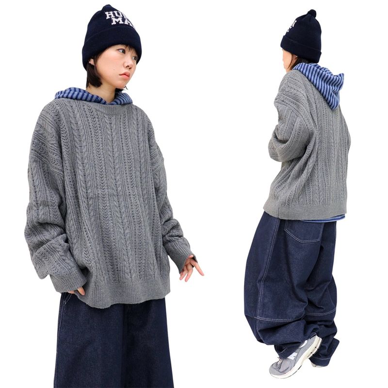 Oversized Cable-Knit Wool Sweater