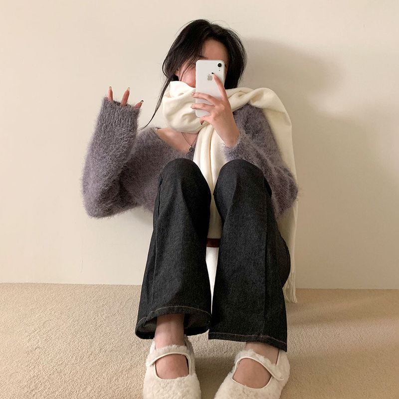 [BELLIDE MADE / 2 lengths] Color change X, non-fade boot cut denim pants