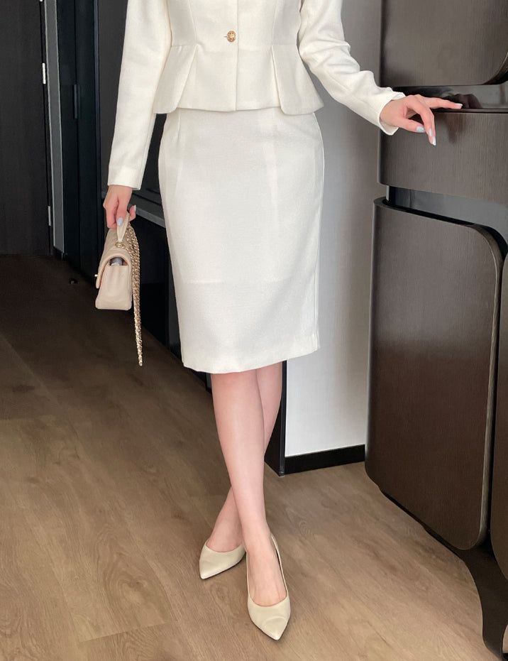 iam mari（アイアム マリ）の「Kime Tweed Peplum H-Line Skirt（Skirts）」